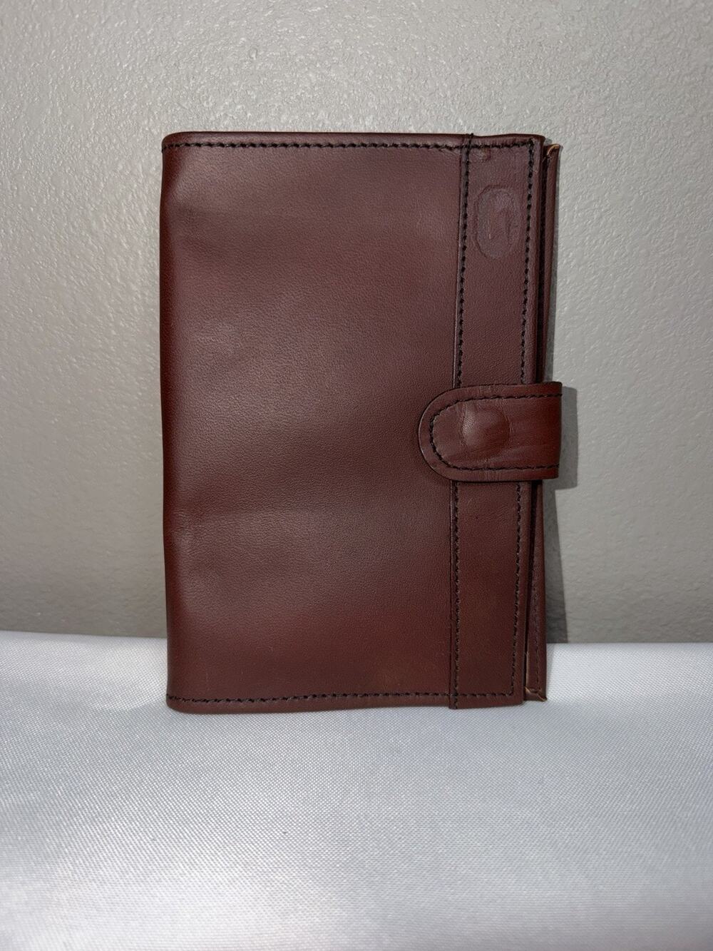 Hartmann Vtg Brown Leather Appointment Book Notebook Cover Planner 4.25” x 6.25”